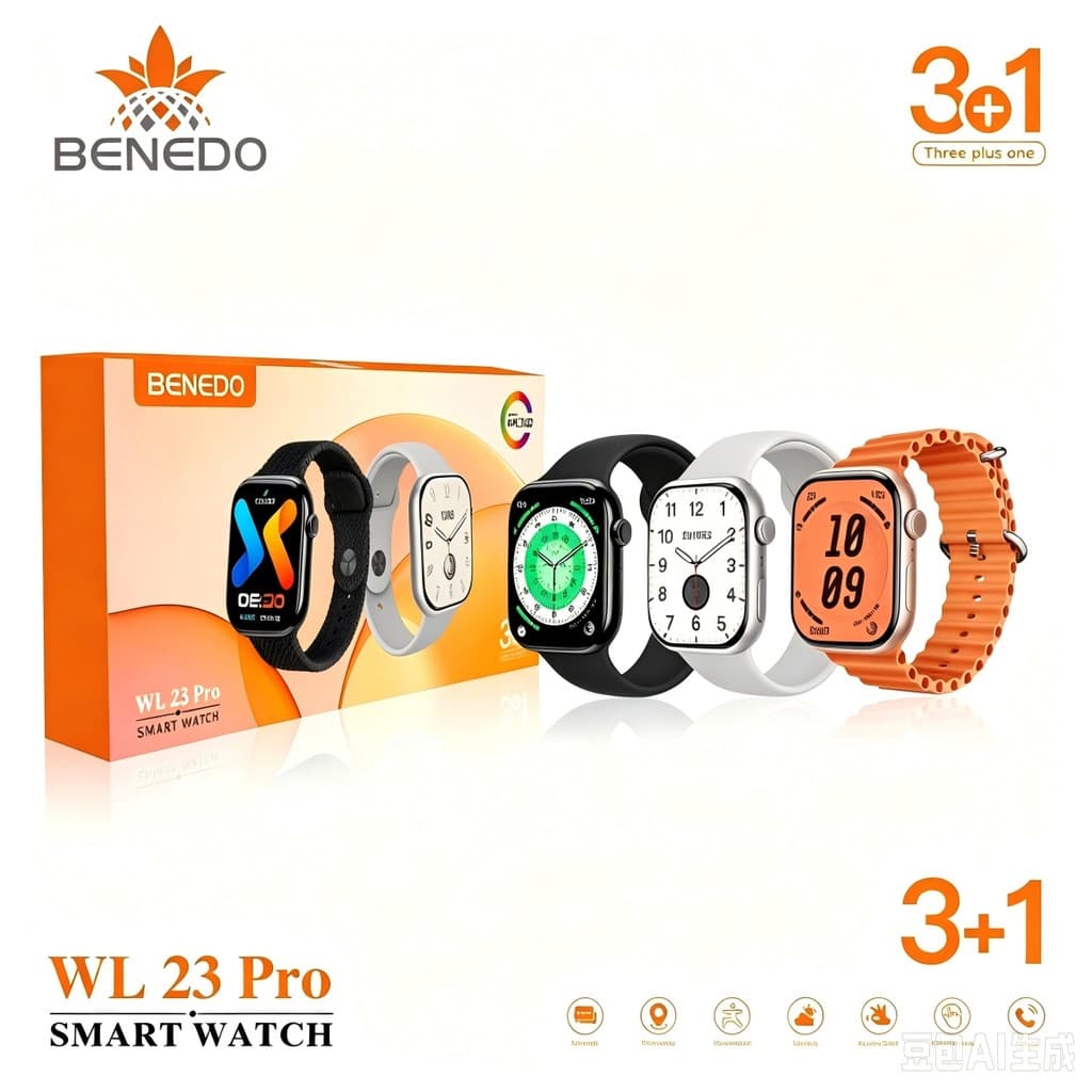 Smartwatch WL23 PRO(46MM) Unisex 3 Pulseira inteligentes relogio Seires 12 2026  Gps NFC Esportes