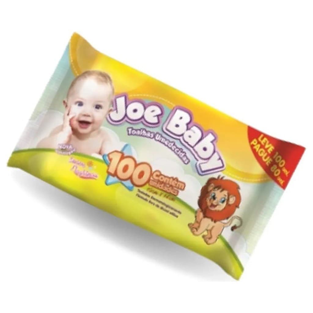 Toalhas Umedecidas Hipoalergênicas Joe Baby Suave 100 Unidades Bebê Lenço Lenço Umedecido