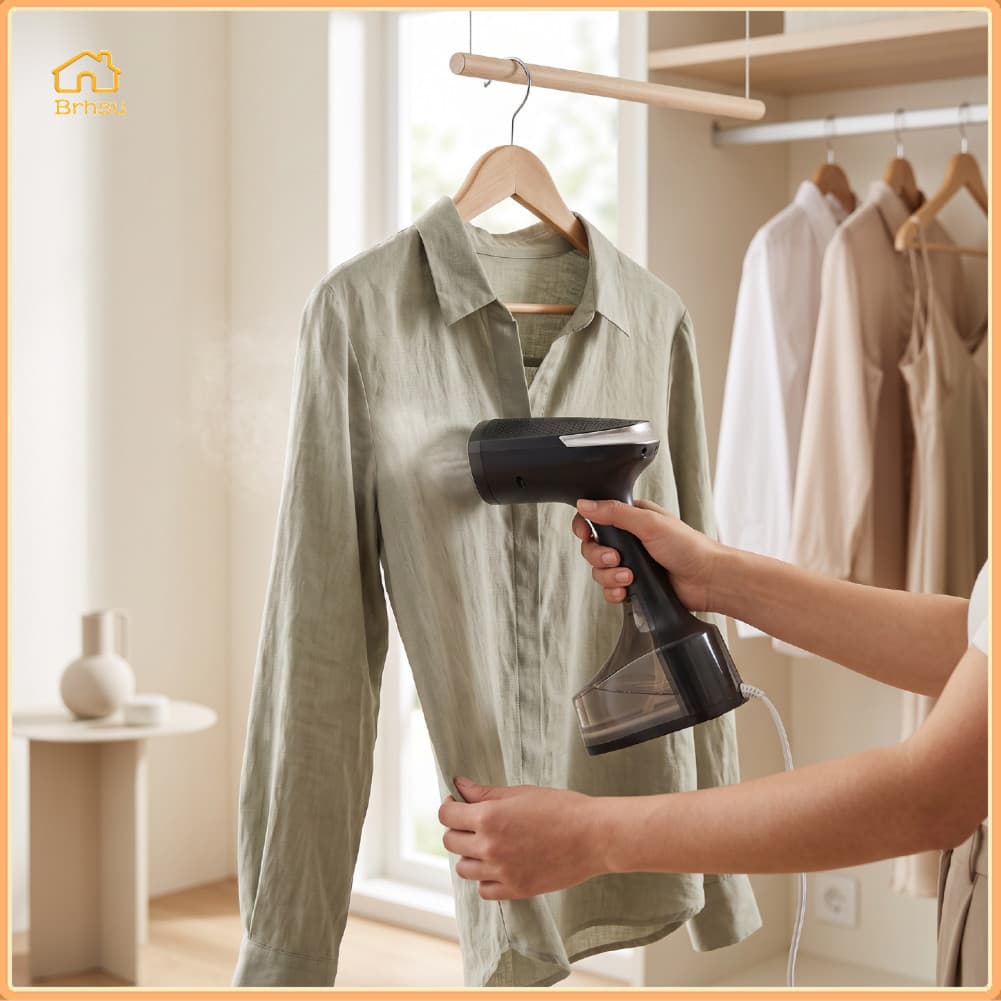 Brhsu-br Ferro a vapor portátil Oreilet para roupas Tanque de água visível de 300ml
