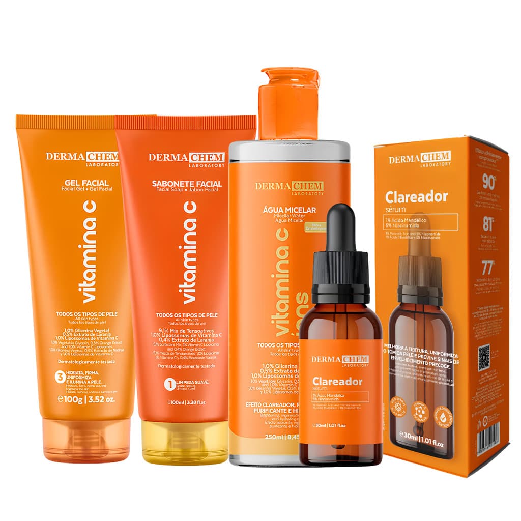 Kit Skin Care Anti-idade Clareador Vitamina C Dermachem