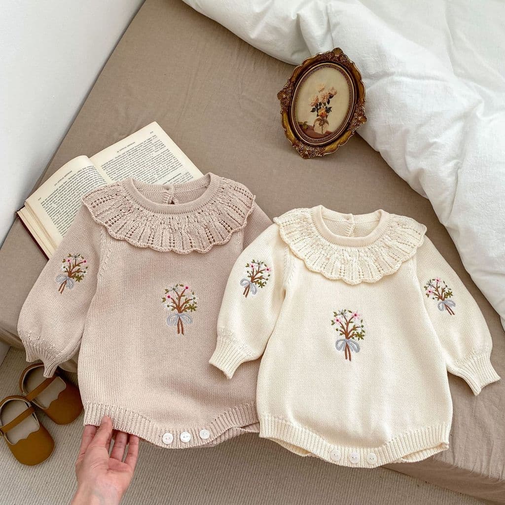 Bebê bebê malha puro algodão de um ano de idade bebê menina princesa macacão camisola cem dias roupas de princesa um ano