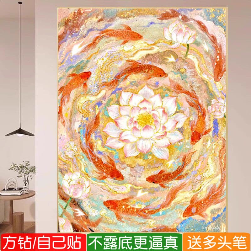 5d Nine Fish Picture 2026 Novo estilo cheio de diamante pintura diamante diamante diamante quadrado todos os anos mais p