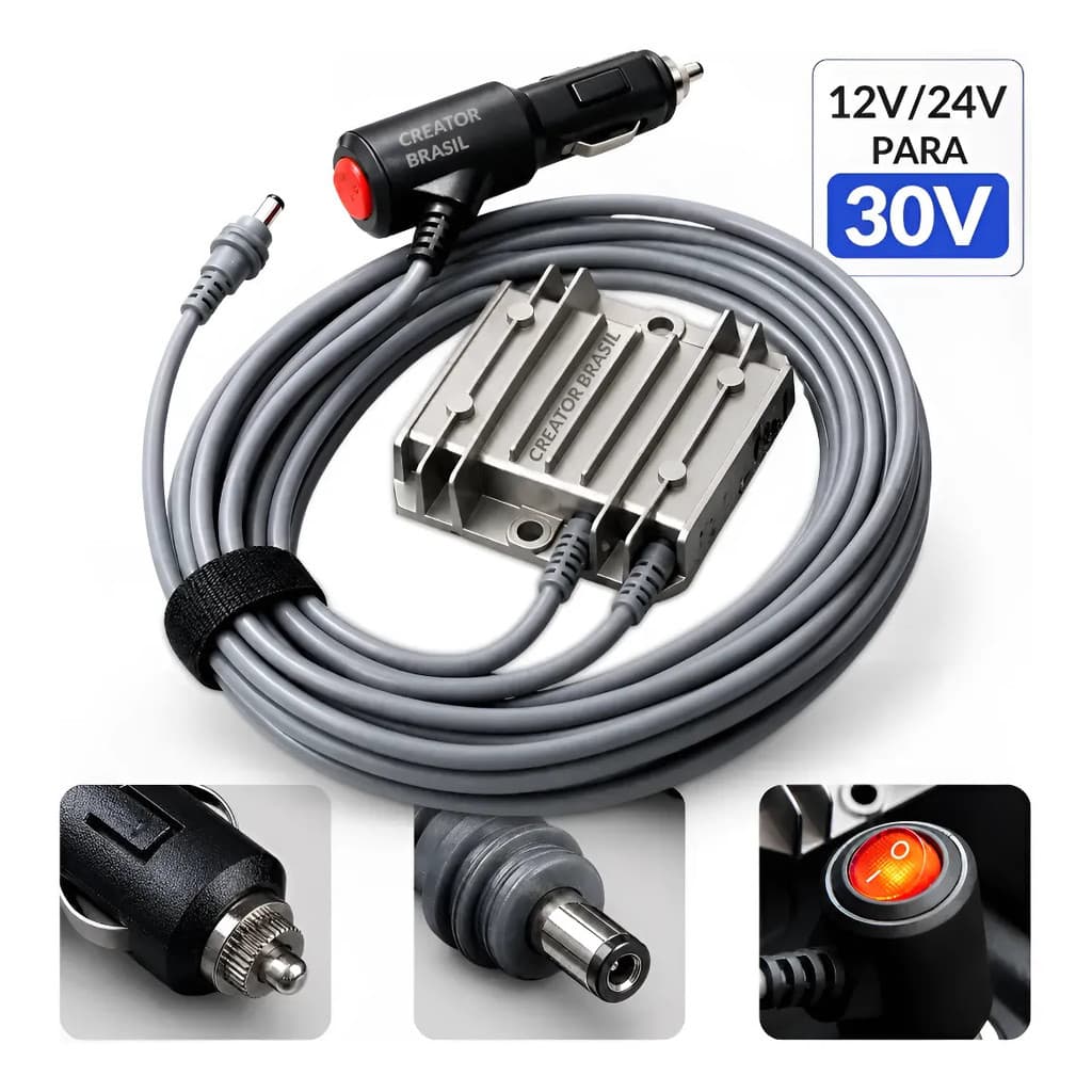 Cabo veicular Starlink Mini 12v/24v Para 30v Conversor Veicular 3m carregador pd estabilizador Fonte