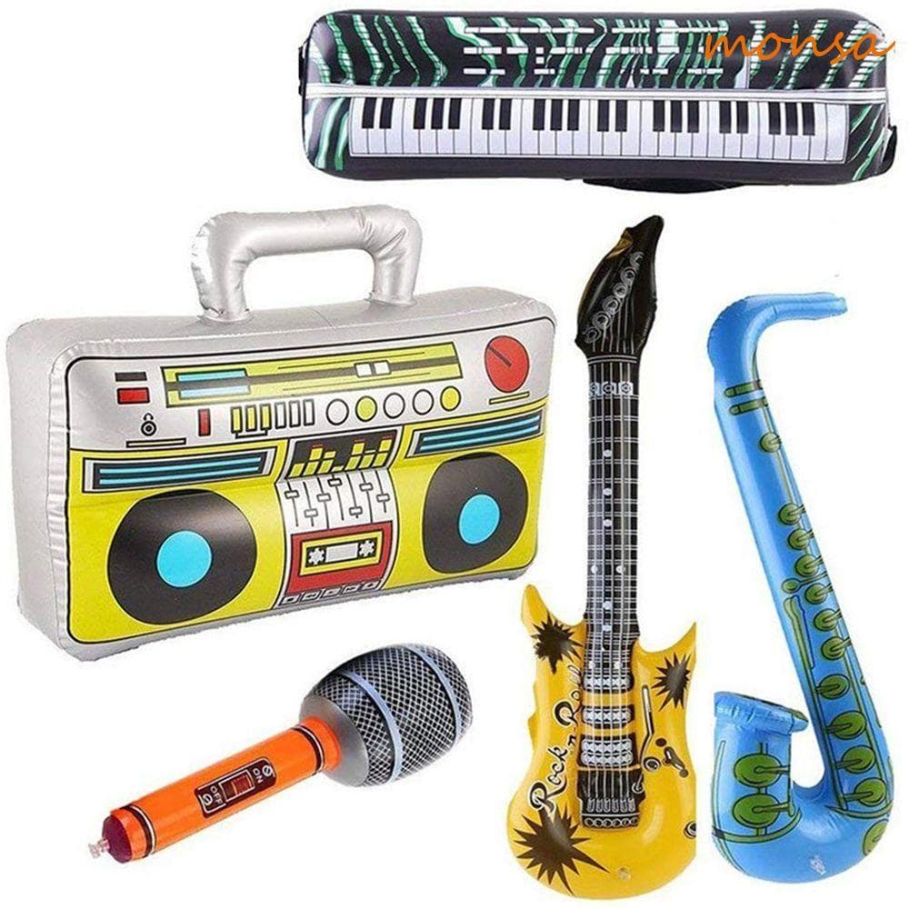 Instrumento Ukulele Brinquedos Educativos Para Crianças De Guitarra Brinquedo Balão Adereços Infláveis Microfone Balões