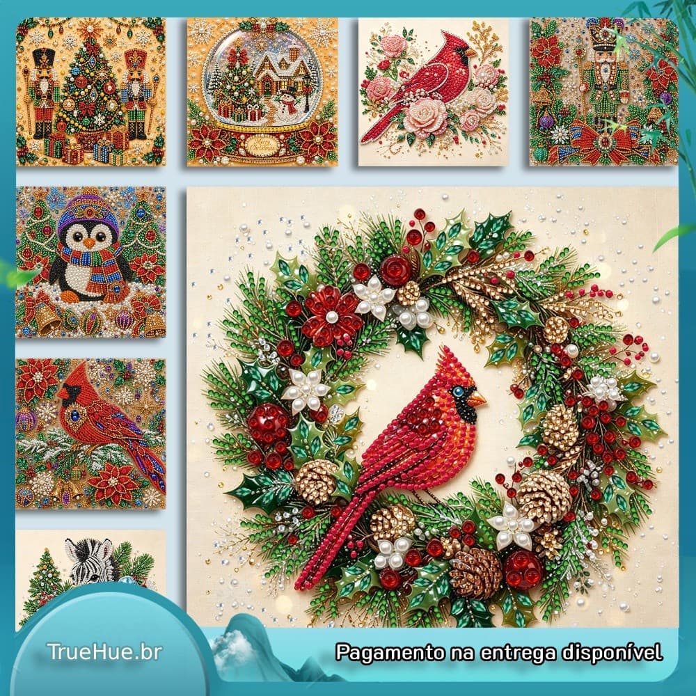 Natal 5D Broca Completa Kit De Pintura Diamante Moldura DIY 25x25cm