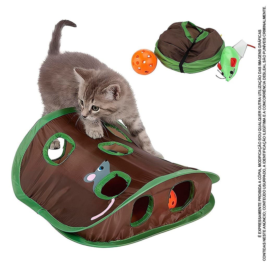 Brinquedo Para Gatos Esconderijo Toca Para Caça Interativo - Presente de Natal