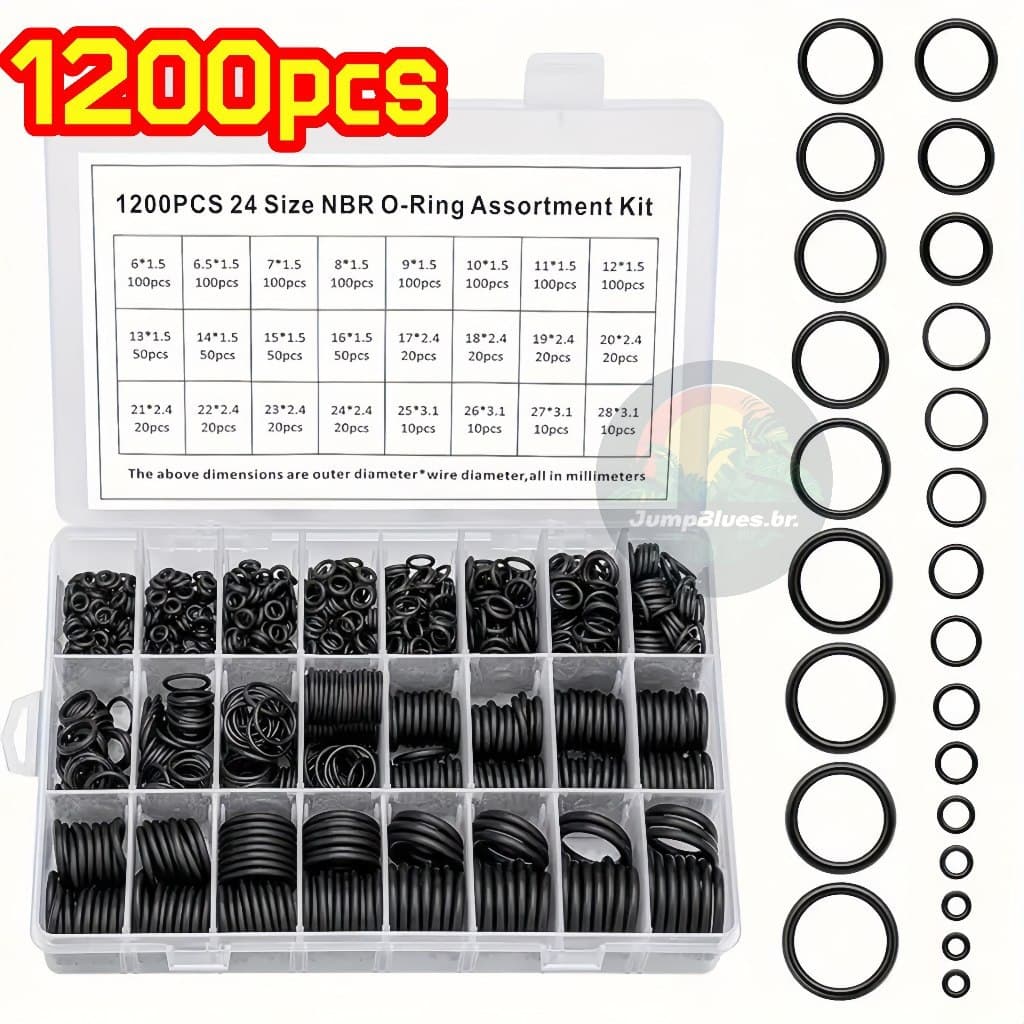 1200 Pcs Anel De Vedação Junta De Borracha O-Ring Sortido Com Caixa Kit Anéis De Vedação Para Torneira Jump