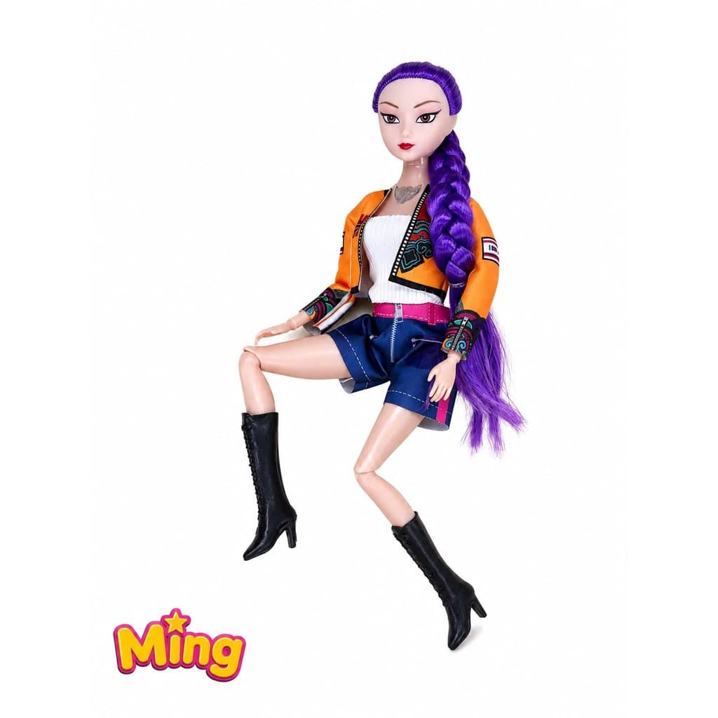 Bonecas Guerreiras do K-Pop Figura de Ação Rumi Mira Zoey Articulada Brilhante Cabelos Coloridos Presente