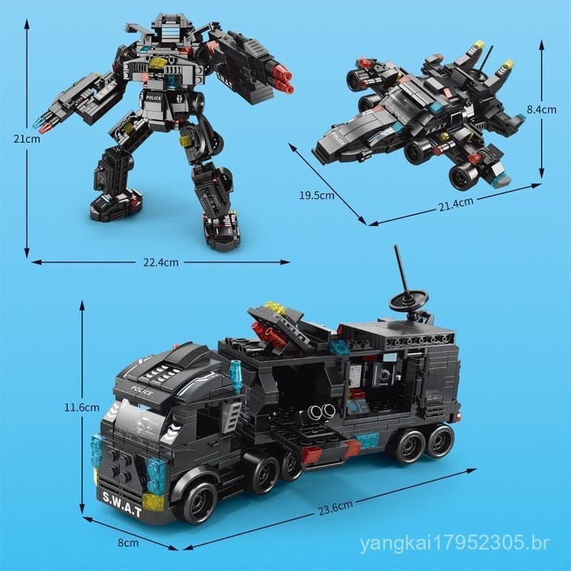 Polícia Especial da Cidade, Polícia Negra, 27 em 1, Compatível com Lego, Brinquedo Educativo de Blocos de Montar de Part