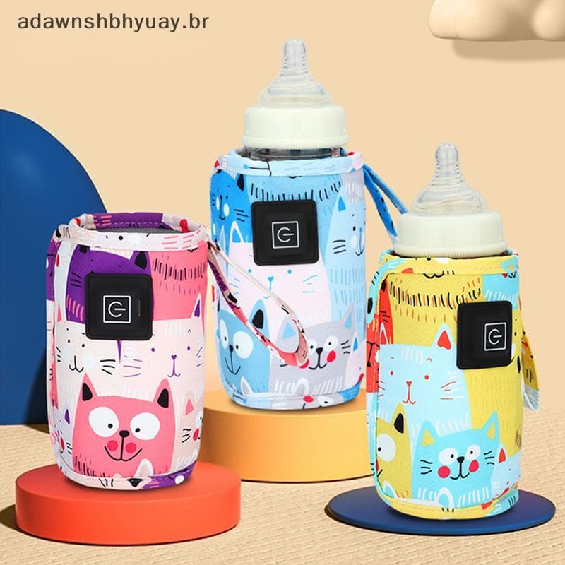 Adawnshubiuay Aquecedor De Água Para Leite USB Carrinho De Viagem Bolsa Isolada Mamadeira Bebês Recém-Nascidos Aquecedor