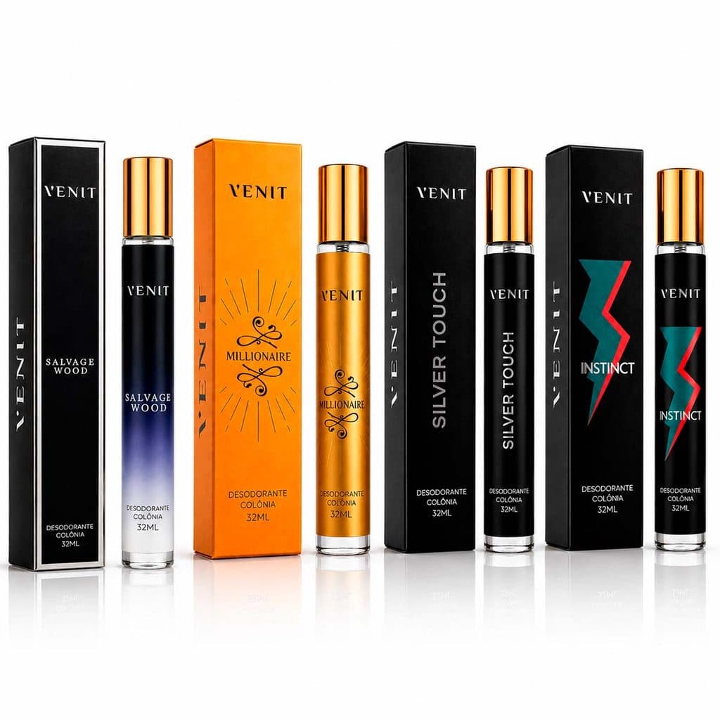 Kit Perfume Masculino Amadeirado Aromático Cheiro Importado Venit 32ml