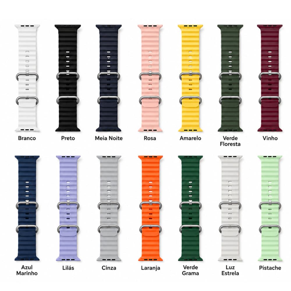 Pulseira Oceano Silicone Para Smartwatch Smart Relógios 38mm 40mm 41mm 42mm 44mm 45mm 47mm 49mm