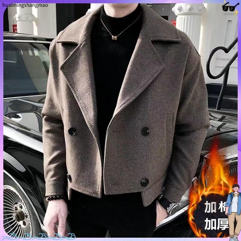 Jaqueta de lã masculina inverno novo estilo algodão engrossado Nizi jaqueta masculina na moda versão coreana magro-ajust