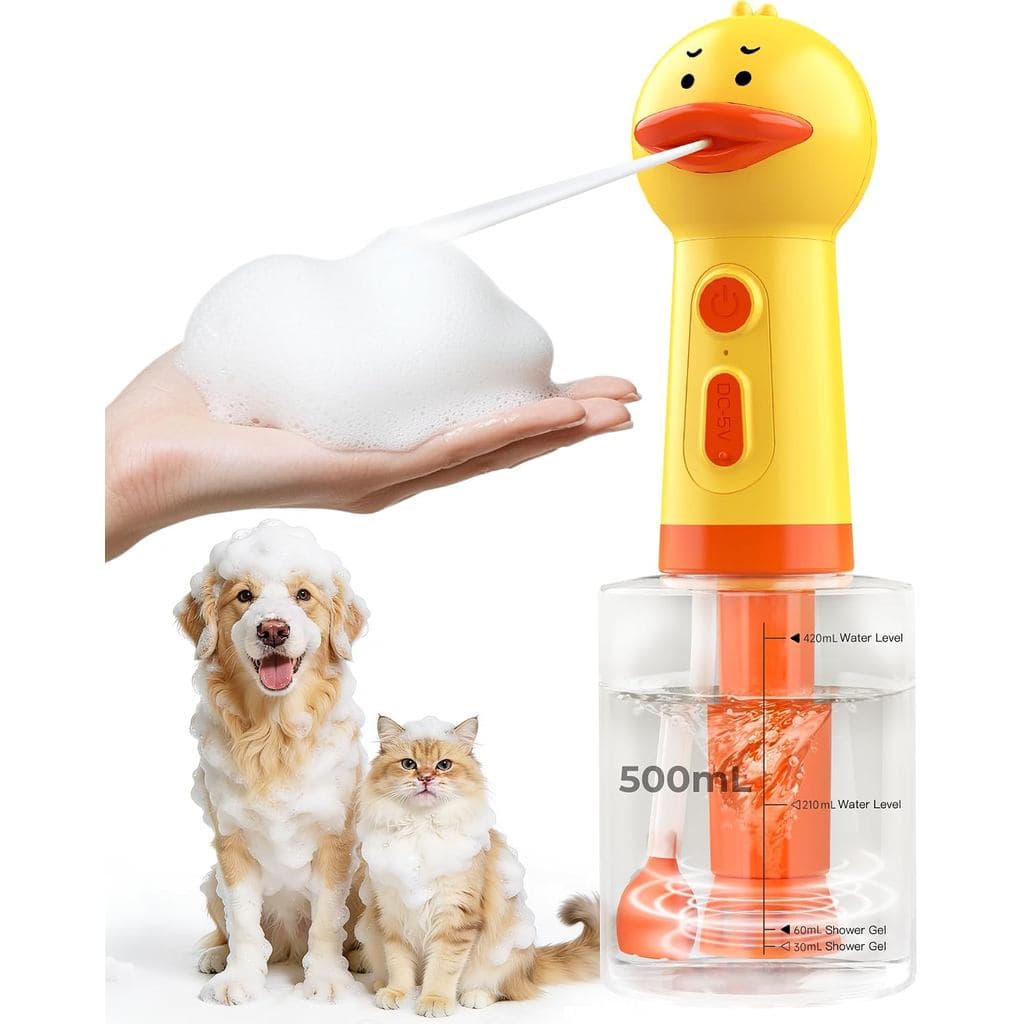 Dispensador Elétrico de Shampoo para Cães com Mistura Automática, Espumador de Shampoo para Cães de 500ml e Pulverizador