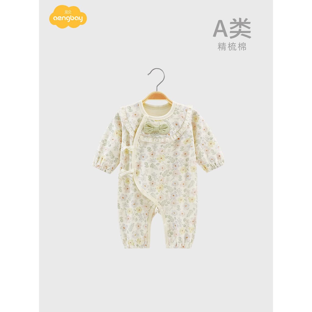 Aengbay roupas de bebê recém-nascido primavera outono macacão princesa doce passeio roupas bebê menina macacão