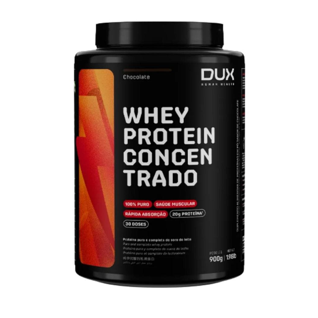 Whey Protein Concentrado Chocolate Pote 900g –  Dux Human Health