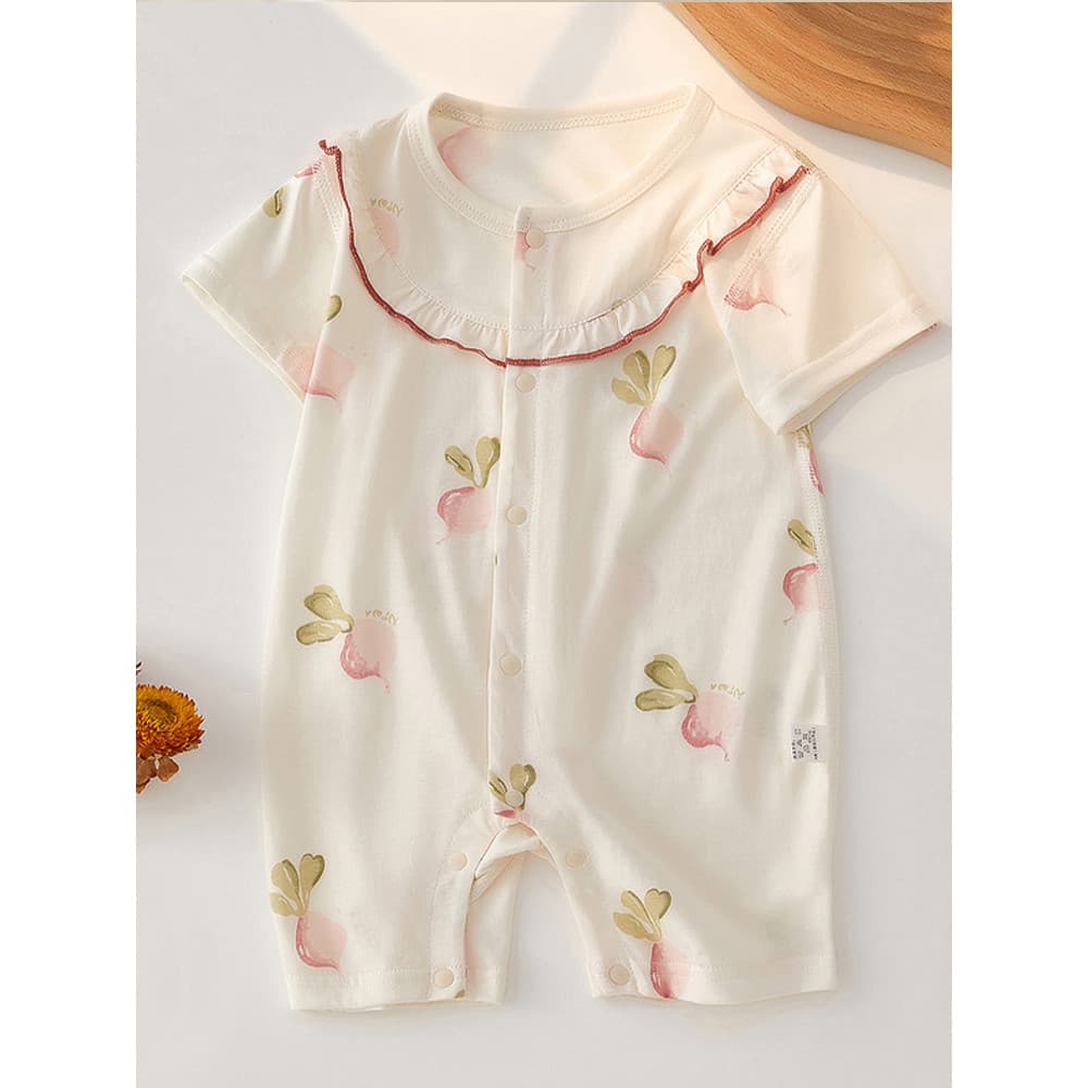 Verão roupas de bebê fino manga curta gelo seda puro algodão y verão macacão bebê menina macacão bebê roupas de verão