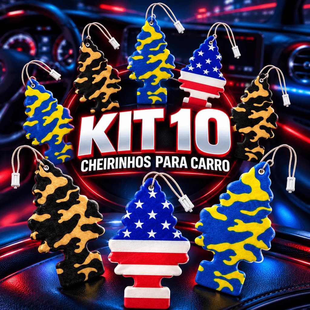 Kit 10 Cheirinho Para Carro Pinheiro Carro Novo Aromatizante Automotivo Cheiroso Aromatizador Odorizador Veicular