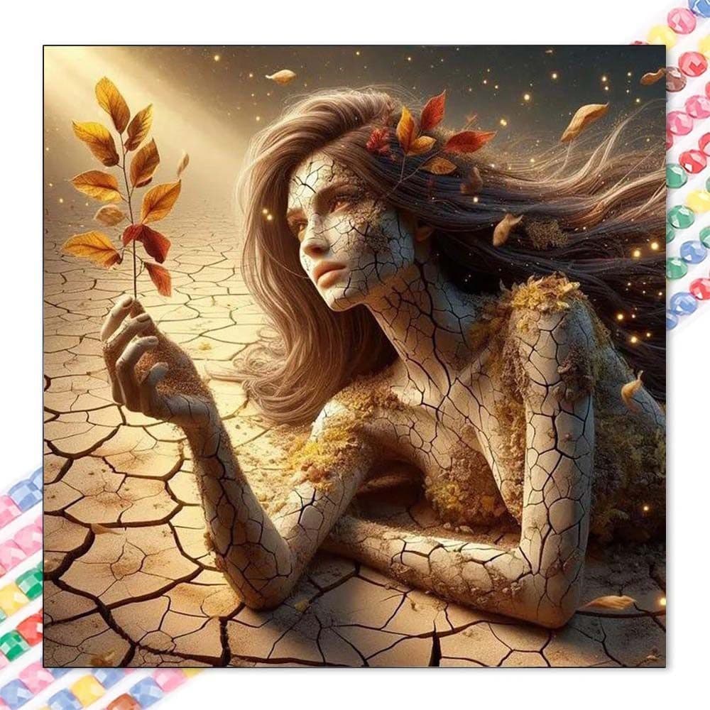 5D diy diamante completo redondo pintura diamante-Kit de pintura diamante Natural feminino mosaico lona diy arte da pare