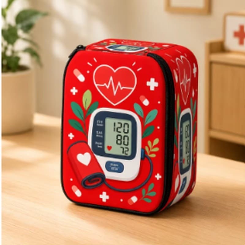 Estojo para Aparelho de Pressão Arterial Estampado Médica, Bolsa Organizadora para Cuidados de Saúde em Casa e Viagens.