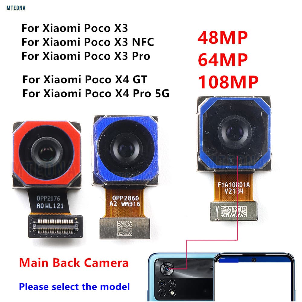 Câmera Traseira Principal De 64MP , 48MP , 108MP , Para Xiaomi Poco X3 NFC/X3 X 4 Pro GT , Peças De Reparo De Smartphone