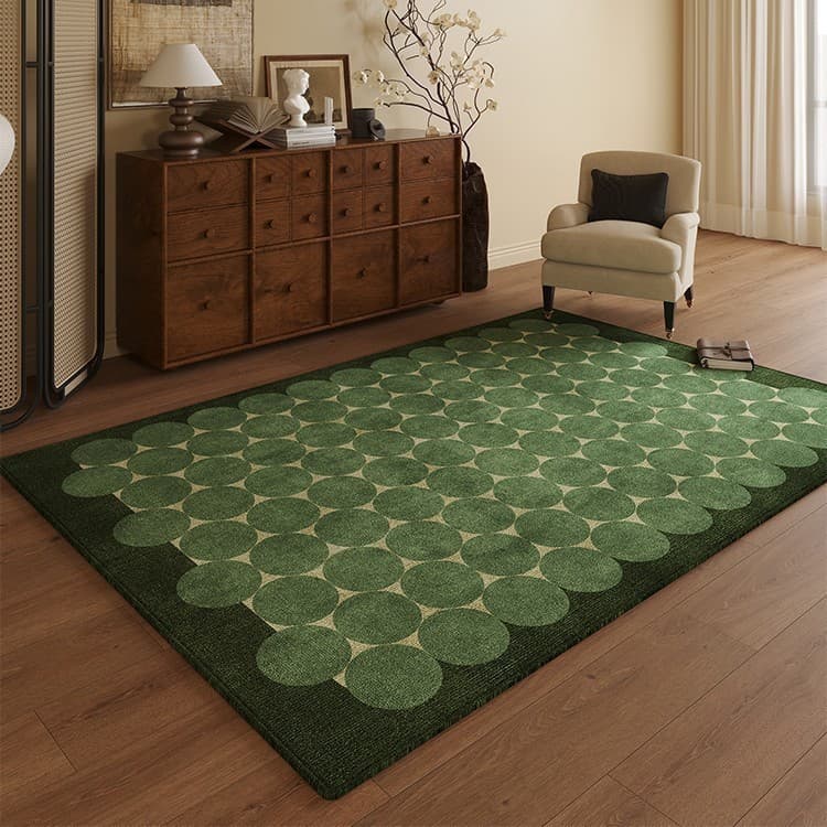 [Novo produto] tapete sala de estar estilo Retro verde grande área antiderrapante tapete fácil de cuidar decoração quart