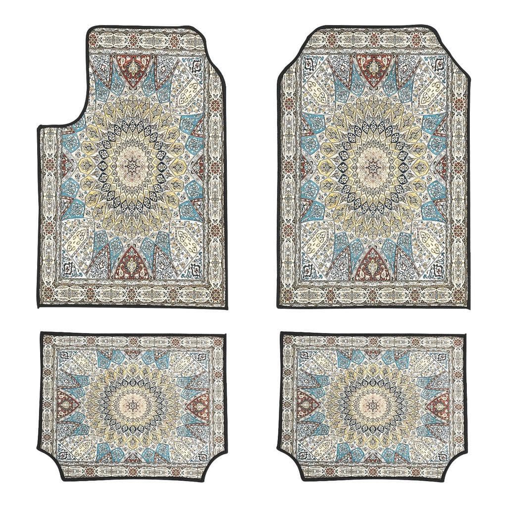 Conjunto De 4 Peças De Tapetes De Carro Estilo Tapete Oriental Vintage , Pé Automotivos Duráveis Antiderrapantes Univers