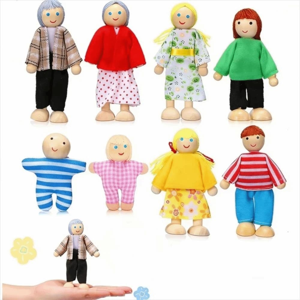 Mini Figuras De Pessoas , Bonecas Familiares Articuladas Flexíveis De Alta Qualidade , Conjunto Familiar De Casa De Não 