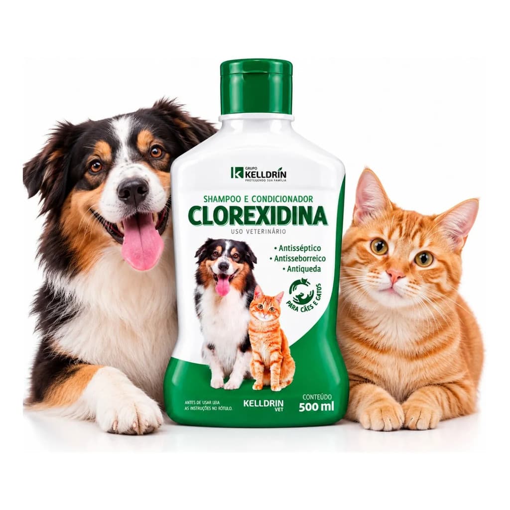 Shampoo para Banho Pet Kelldrin 1 Frasco 500ml higiene para cachorro e gato