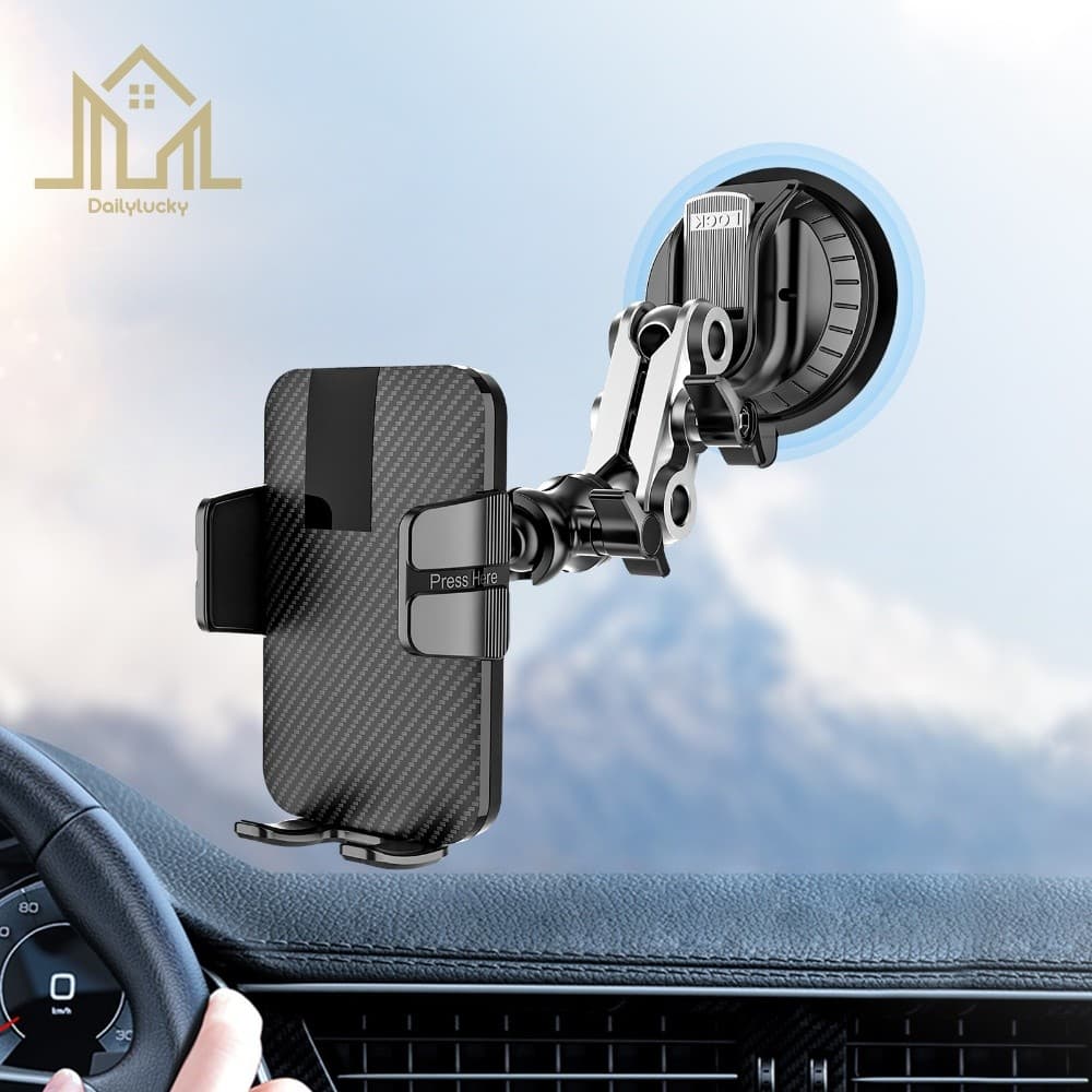 Suporte De Telefone Com Ventosa Para Carro 360 ° Pára-Brisa Do Painel De Rotação ABS [Dailylucky.br-DLY]