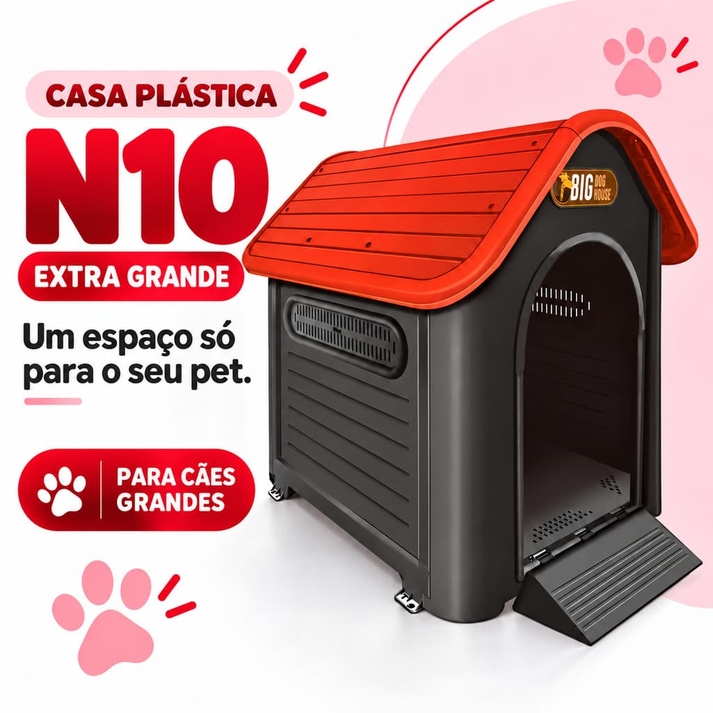 Casinha N10 Casa para Cachorro Grande Mec Pet Dog Home Casinha de Cachorro Resistente Porte Grande