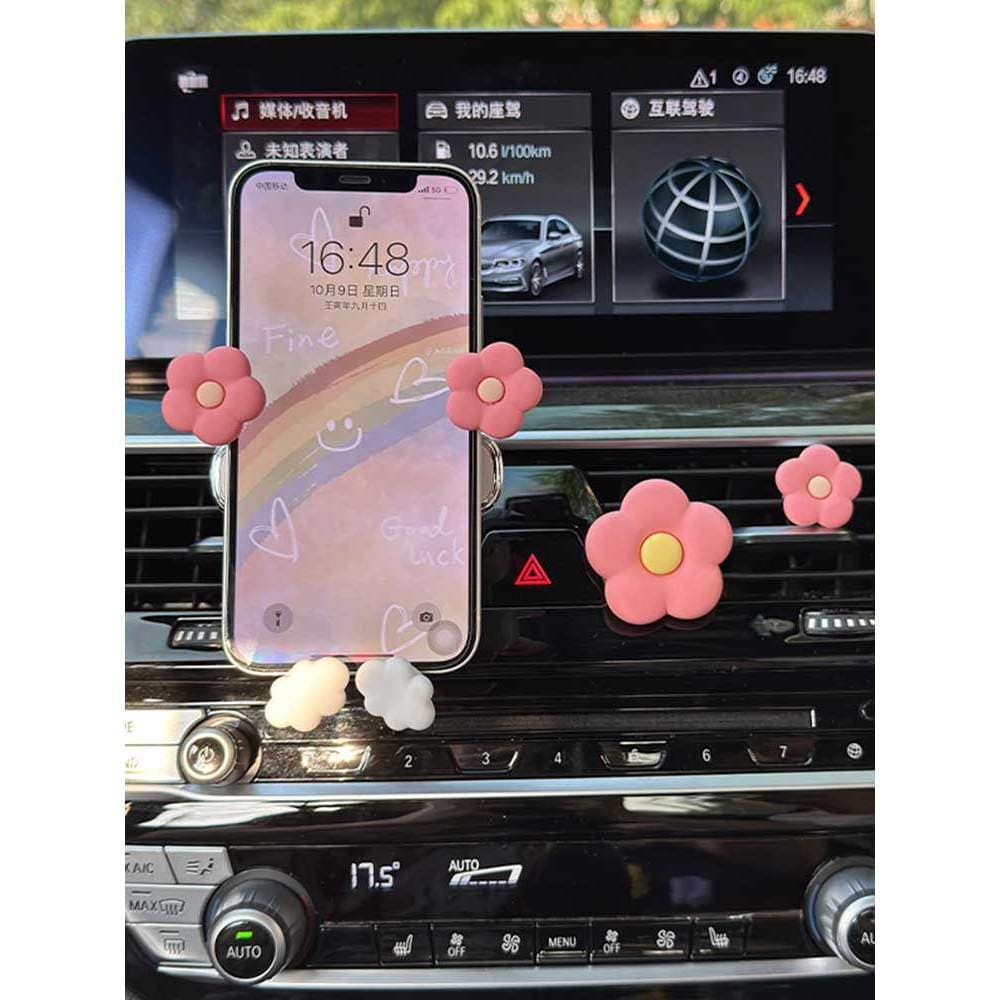 Suporte do telefone do carro suporte do telefone do carro bonito flor Interior ar condicionado saída de ar suporte gravi