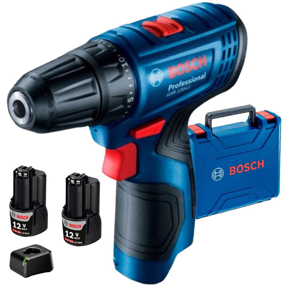 Parafusadeira Furadeira Bosch GSR 120-LI 12V 2 Baterias Maleta Carregador