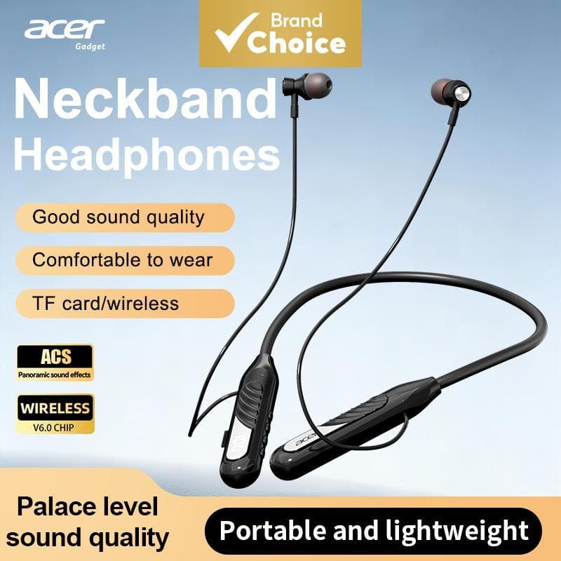 Acer OHR635 Fones De Ouvido Bluetooth Neckband Sem Fio TWS Longa Vida Útil Da Bateria Tipo-C Para Música Uso Diário Viag