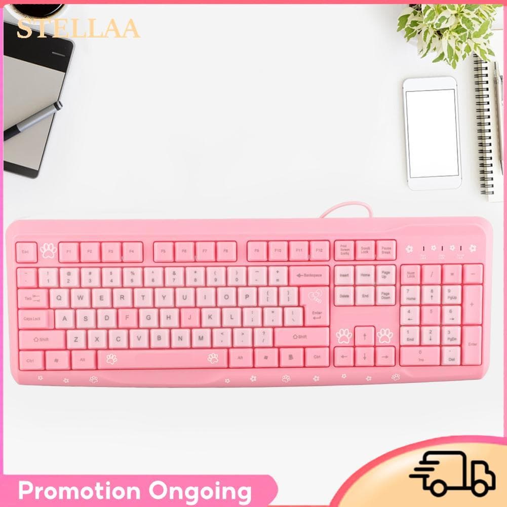 Stellaa Tbest Mecânico Teclado para jogos Computador recarregável completo bonito e conjunto de mouse com teclado