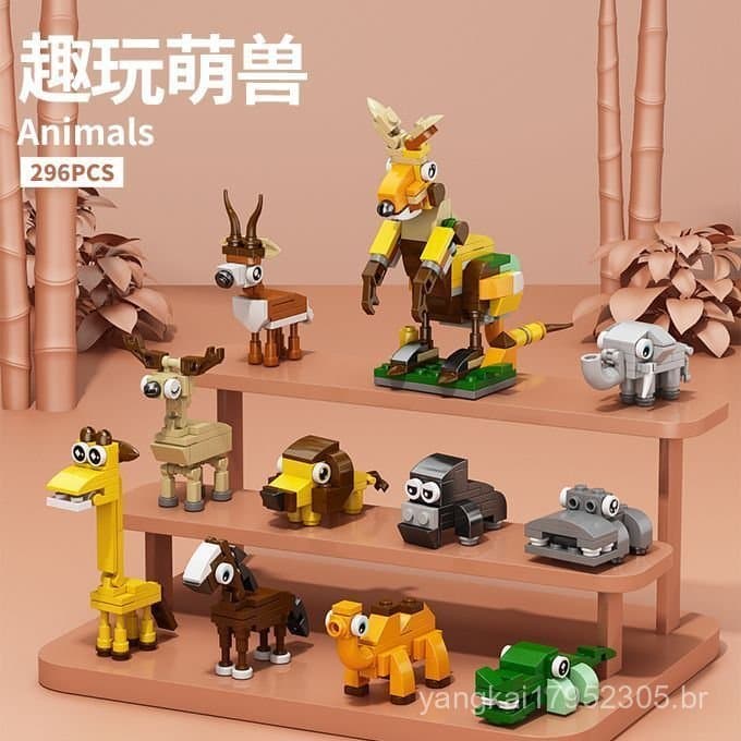 Compatível com brinquedos de blocos de montar de animais fofos da Lego, figuras de montar para crianças, presentes para 