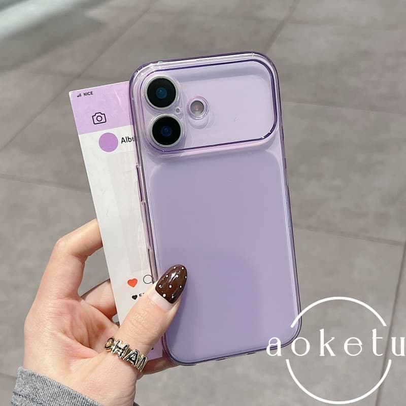 Capa De Telefone Roxa TPU Ultrafina Com Janela Grande Instantâneamente Fosca Adequada Para iPhone 11 12 13 14 15 16 17 P