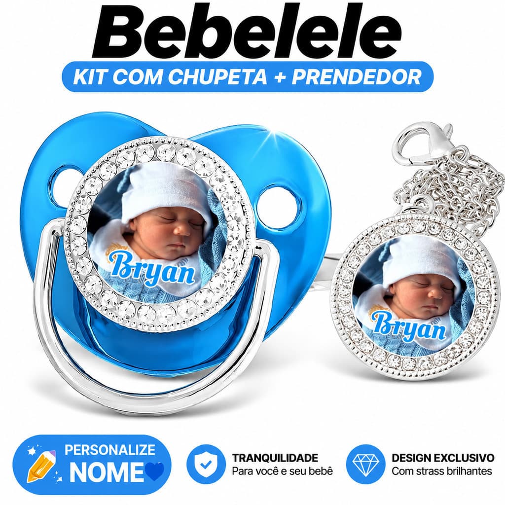 Chupeta para bebês com Foto personalizado do bebê, chupeta de silicone BPA Free&1V1