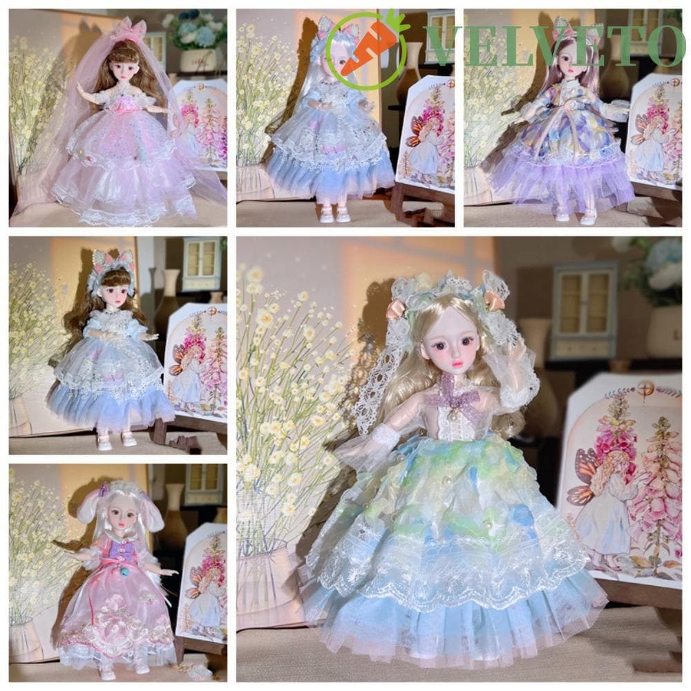 Brinquedo De Vestir DIY Para Meninas ELVETO , Boneca BJD Móvel De 30 Cm Coelho , Bonecas Articuladas
