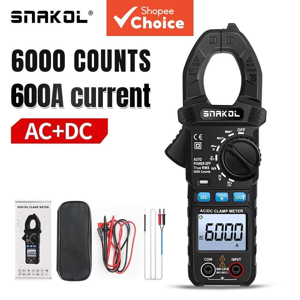 Multímetro Digital De Braçadeira Zljmeter SK203 True RMS , 6000 Contagens AC DC Tensão Atual Temperatura Testador Multif