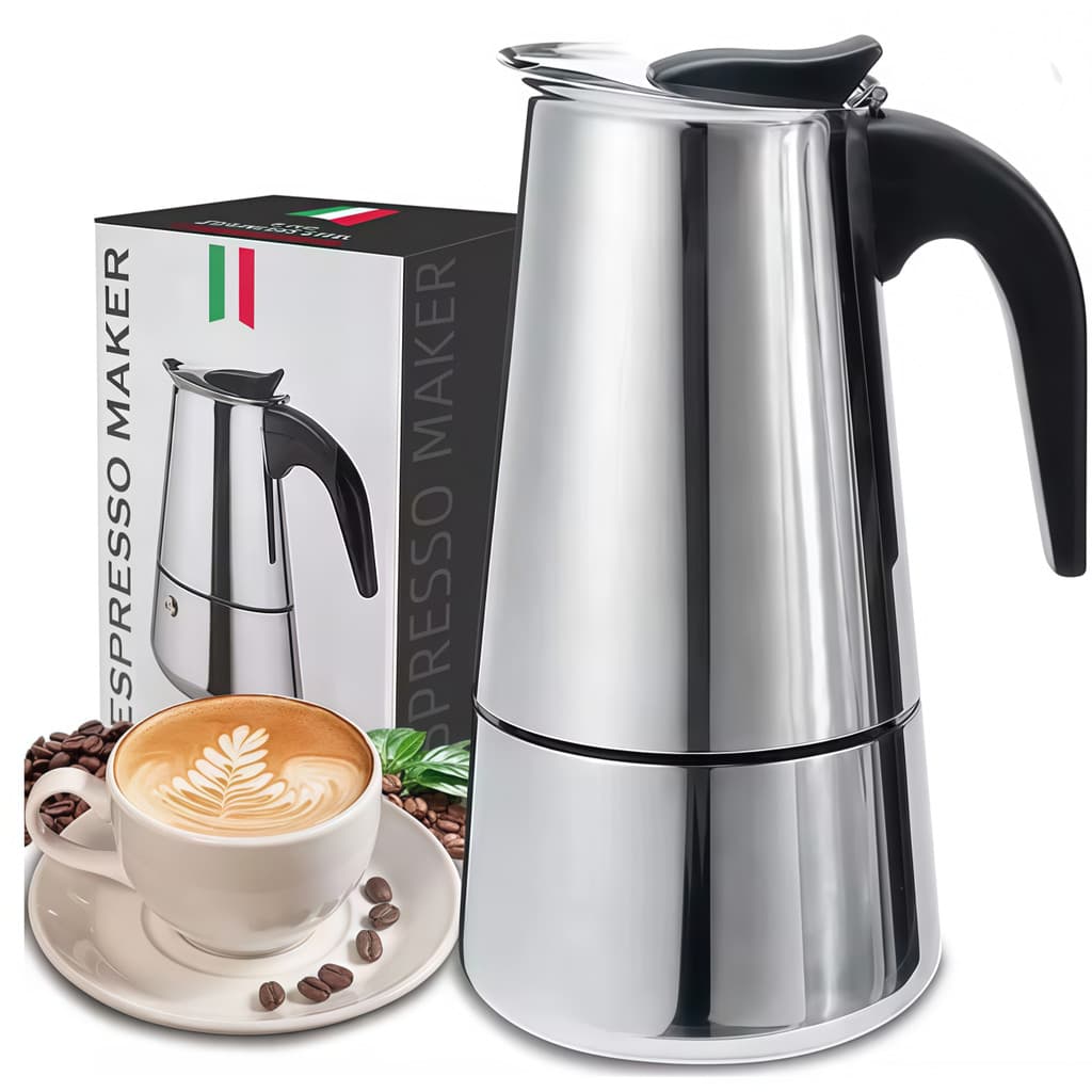 Cafeteira Italiana Inox Moka Expresso Aço Inoxidável Premium (100ml a 600ml) P.HQ