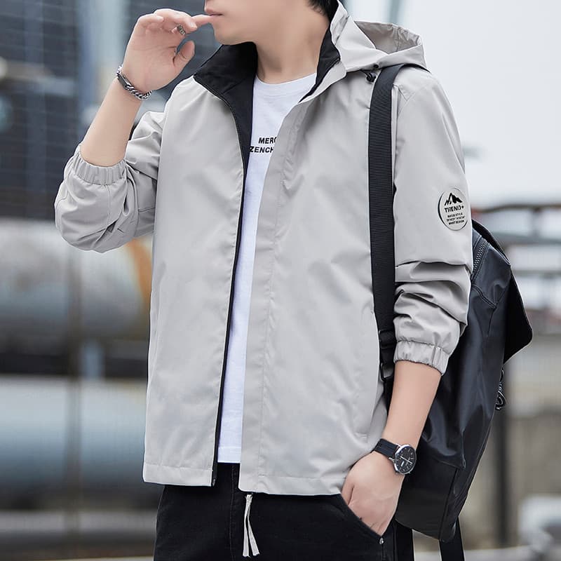 Primavera outono jaqueta com capuz masculina Street Wear Casual All-Match macacão jaqueta moda esportes simples jaqueta 