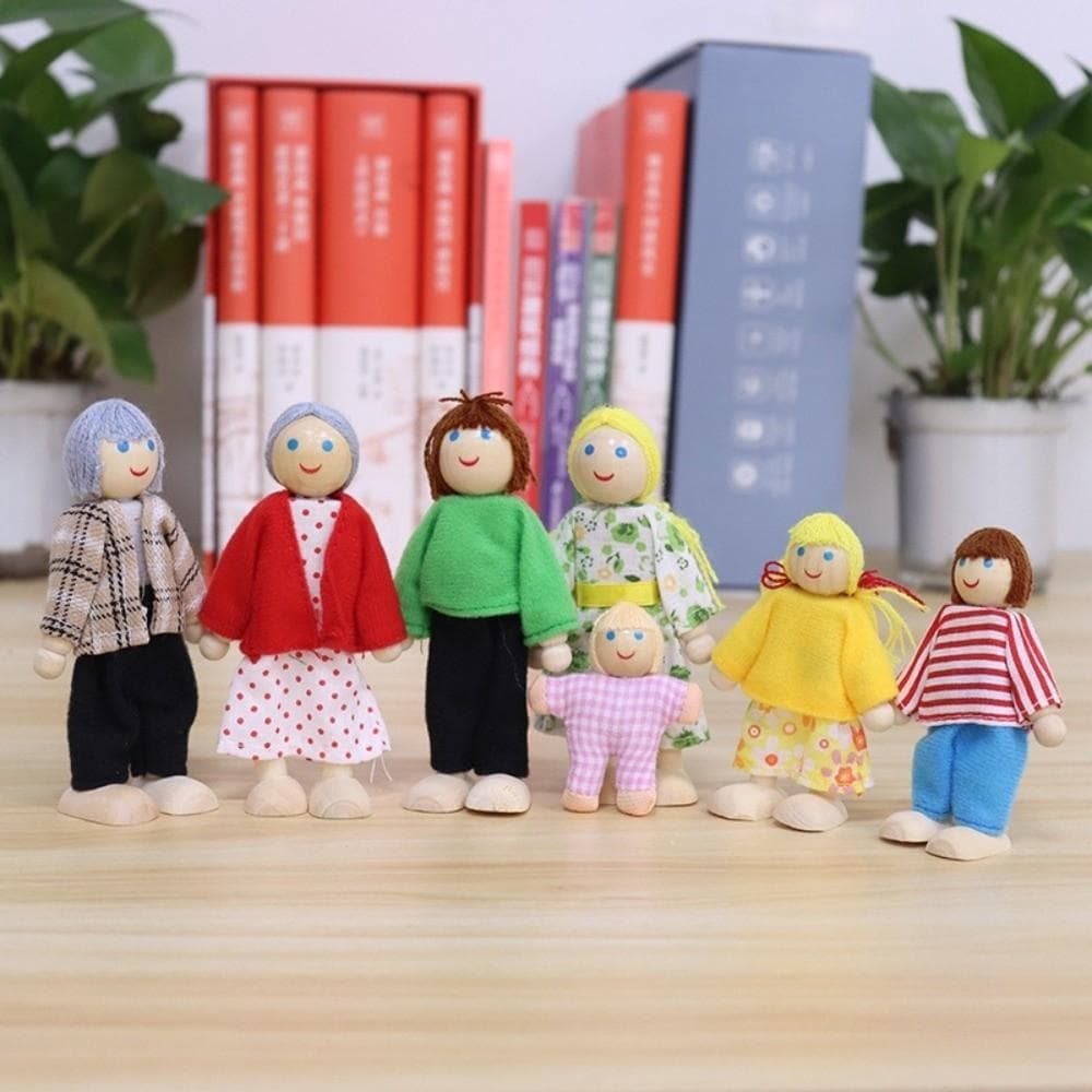 Bonecas Familiares , Figuras De Mini Pessoas Articuladas Flexíveis De Alta Qualidade , Conjunto Familiar De Casa De Tama