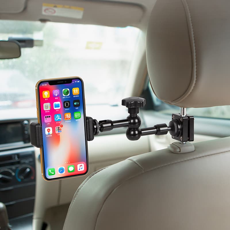 Encosto de cabeça traseiro do carro primeiro ângulo de visão suporte de tiro carro gopro vídeo liga alumínio suporte bra