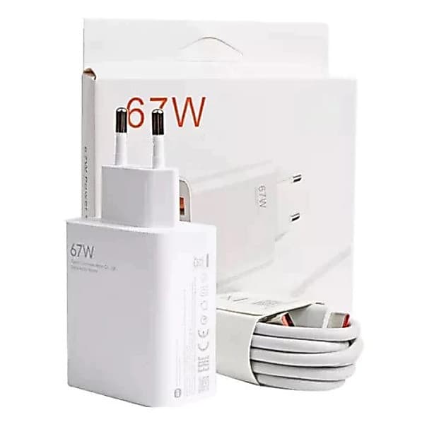 Carregador Turbo 67W Fonte De Tomada Com Cabo USB C 1m Bivolt Carregamento Rápido Para Celulares