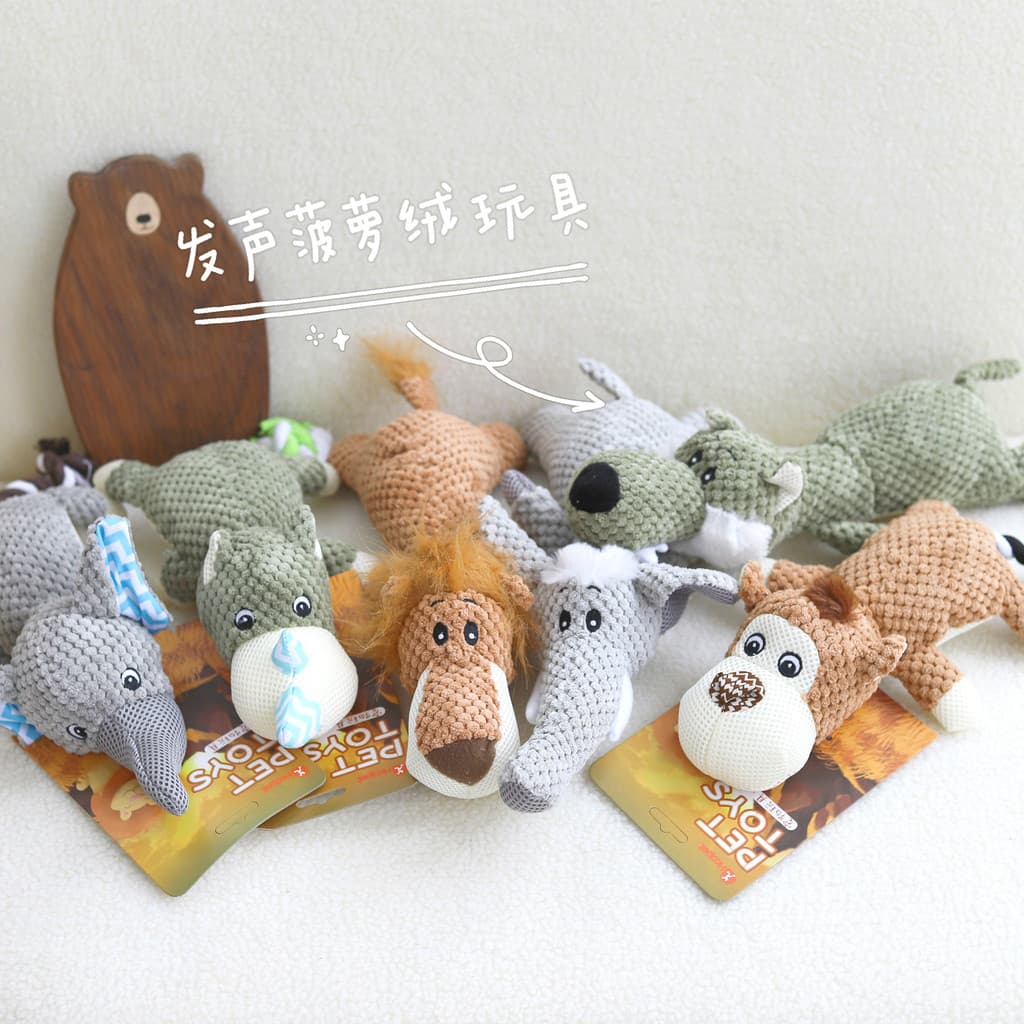 [Lã de abacaxi] Brinquedo de pelúcia com nó para animais de estimação Pequeno Cachorro Grande Brinquedo com som para cac