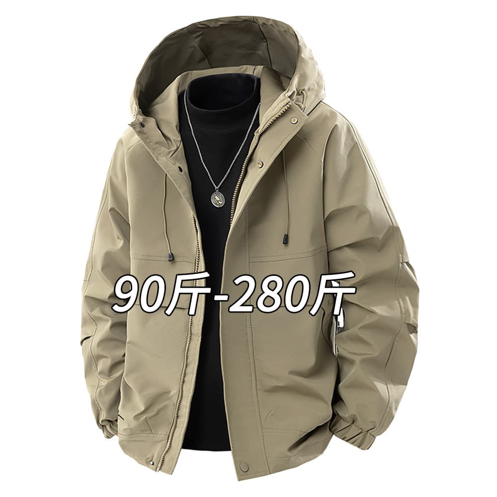 Jaqueta masculina com capuz primavera outono na moda jaqueta solta All-Match mais gordura plus Size jaqueta masculina go