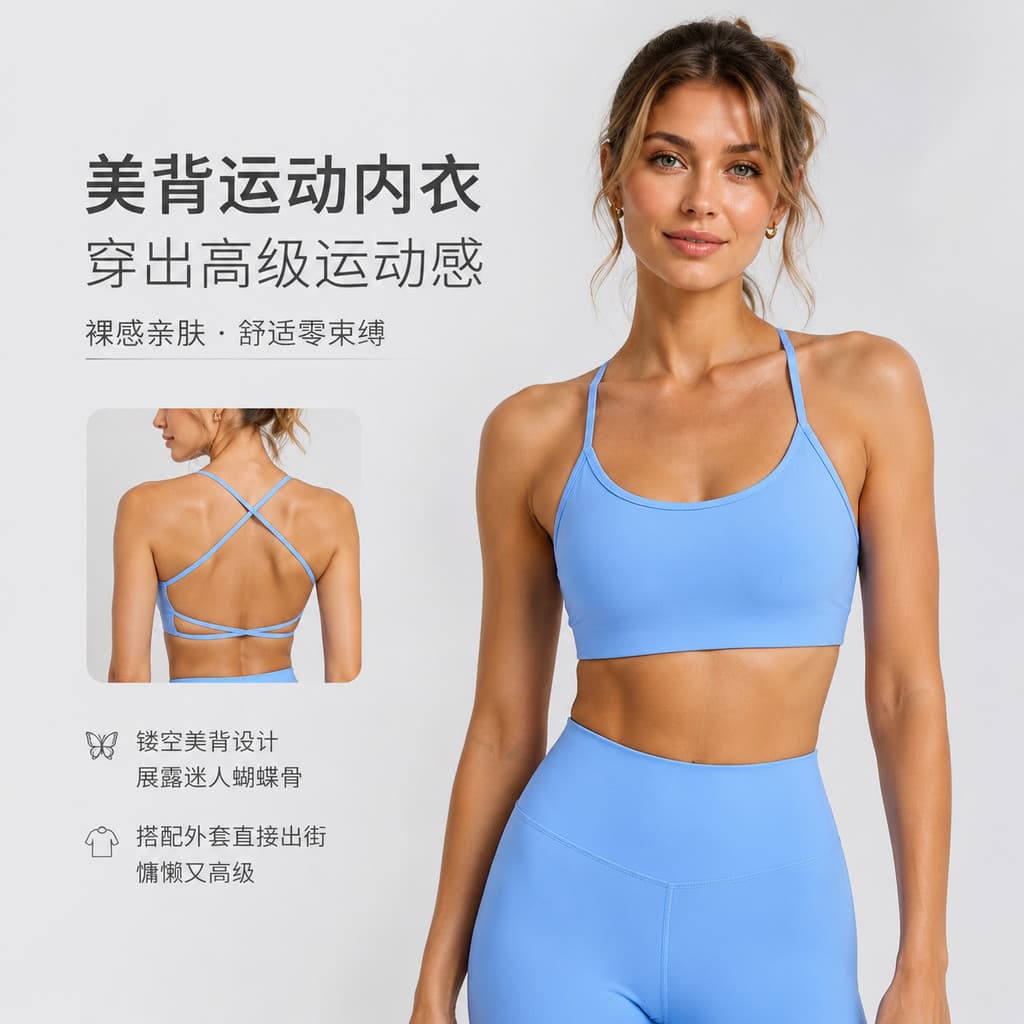 Roupas de yoga superior cinta fina bela volta yoga sutiã colete respirável Fitness esportes roupa interior feminina verã