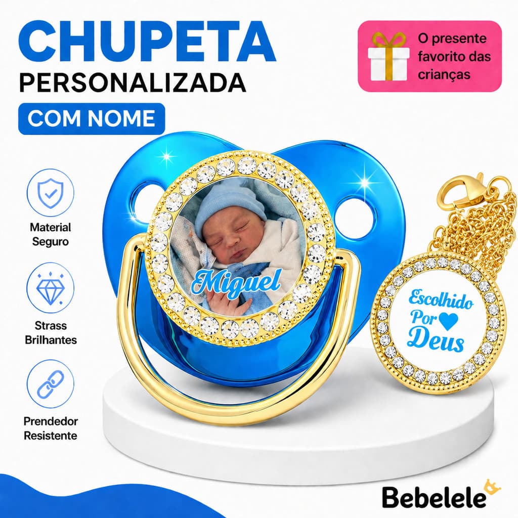 Chupeta ortodôntica para bebê, personalizada com o nome do bebê, chupeta de silicone BPA Free &9RR7