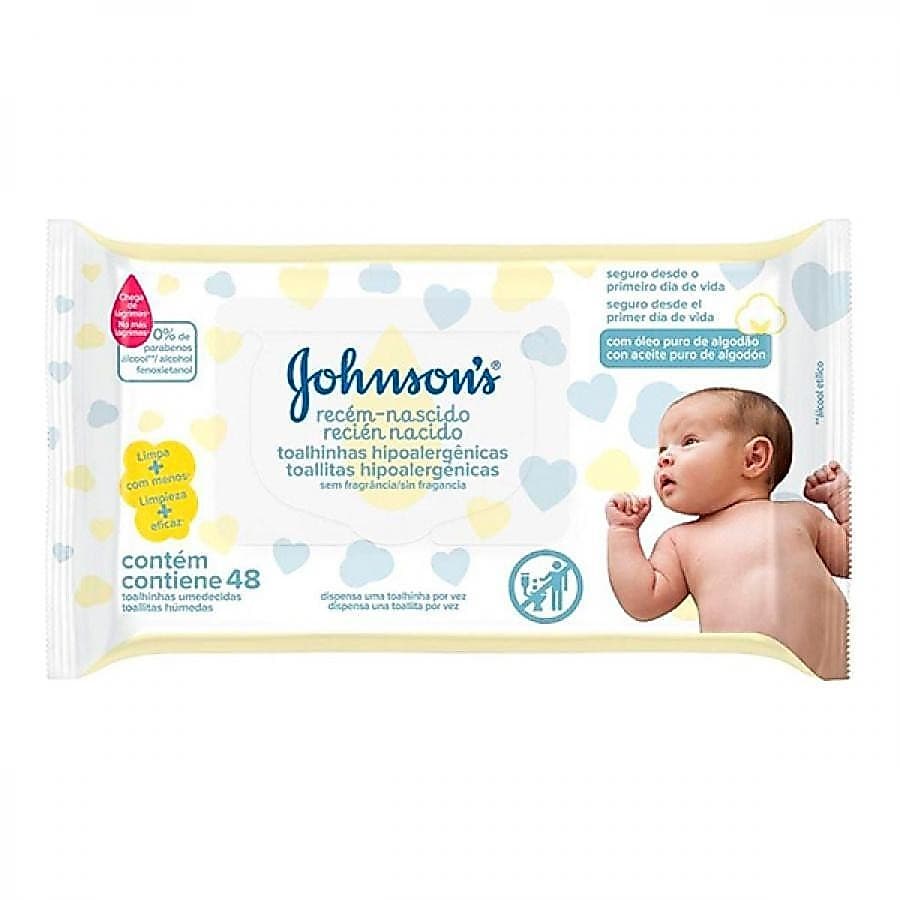 Toalhinhas Umedecidas Johnsons Baby Recém Nascido C/48Un